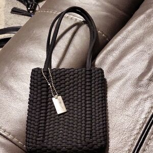 NINE west Small tote. Elegant Black Woven Handbag